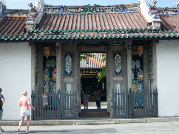 A Chinese temple on Penang Island welcomes visitors